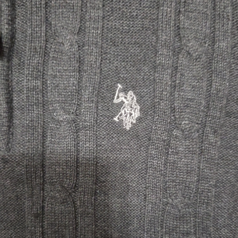 U.S. Polo Assn. Men's Charcoal Zip-Up Sweater - Picture 2 of 4